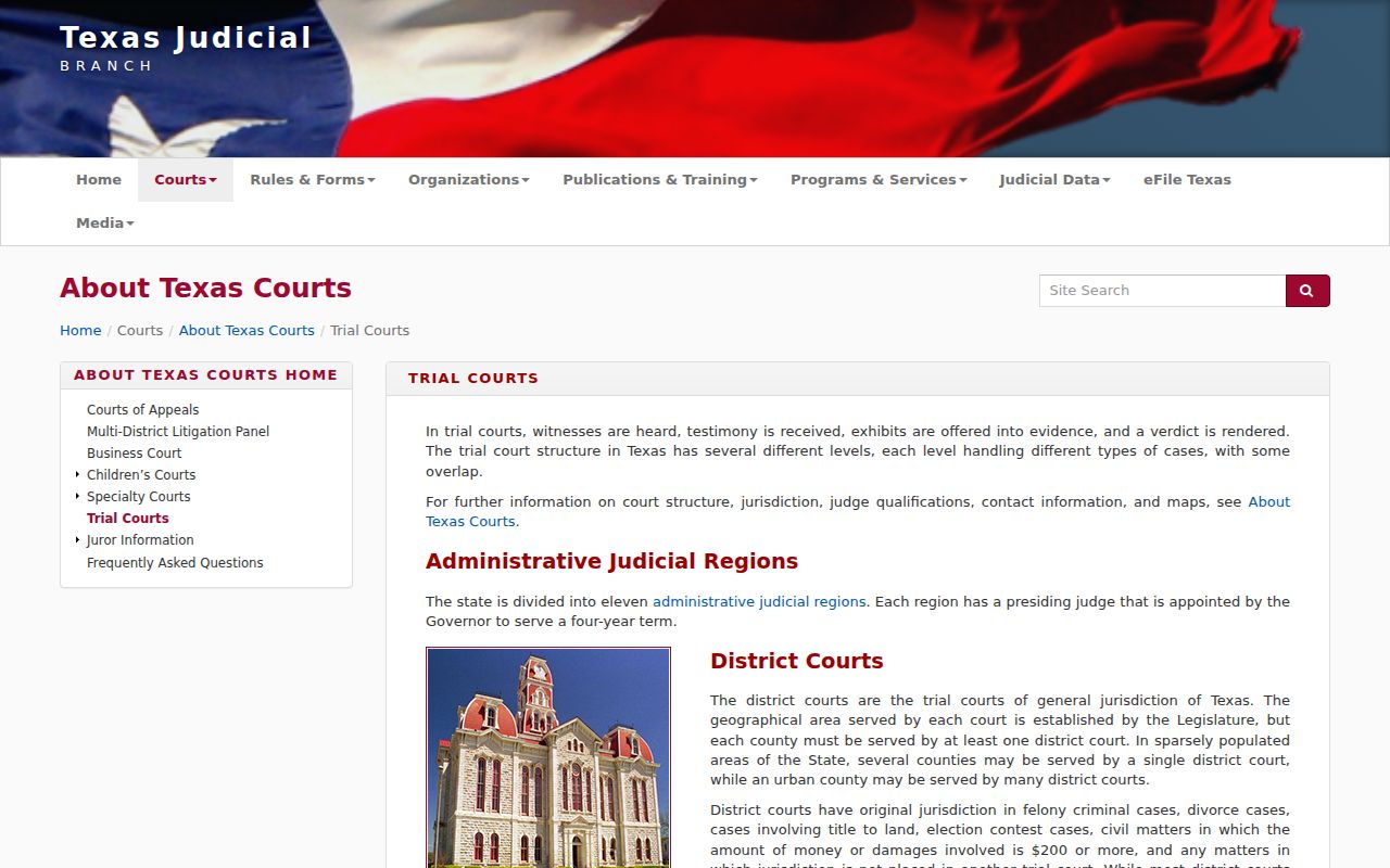 Andrews County warrant court levels and Texas trial court structure