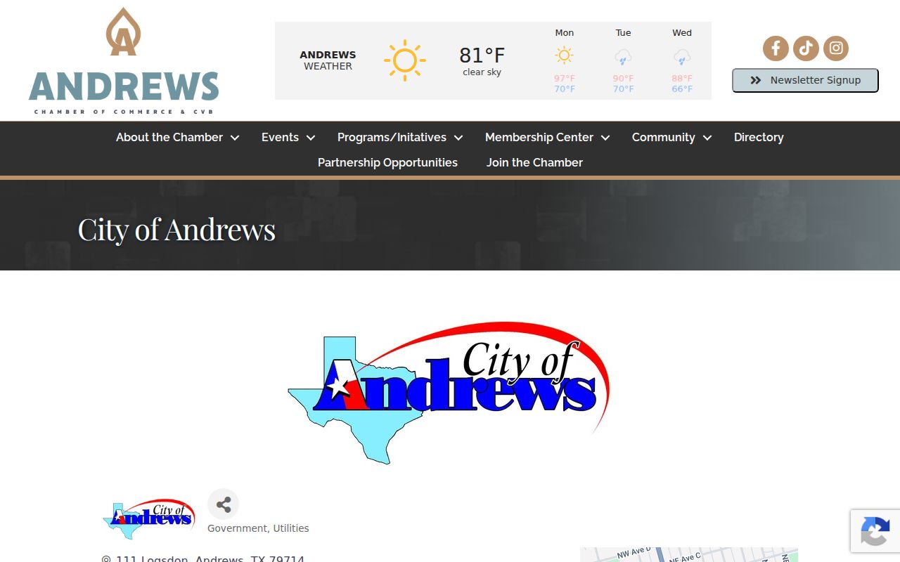 Andrews warrant records city profile and local context